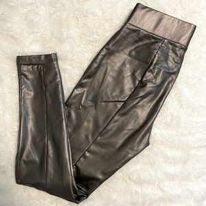 Loft Vegan Leather Leggings, Gunsmoke/Bronze  - Sz S